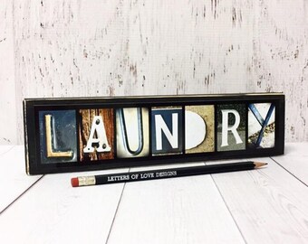 Laundry Room Decor, Laundry Sign, Room Sign, Room Art, Photo Letter Art, Alphabet Photography, Picture Letter Pictures Letter Photo Word art