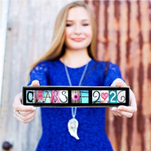 Class of 2026 Graduation Photo Prop Sign | Wooden Senior Picture Prop | High School Graduation Photography image 6