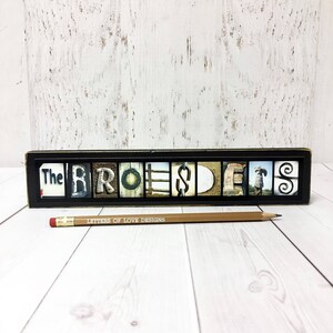 Wedding Gift Personalized Last Name Wood Sign, Wall Art Wedding Signs, Name Letter Pictures, Alphabet Photography, Photo Letter Art