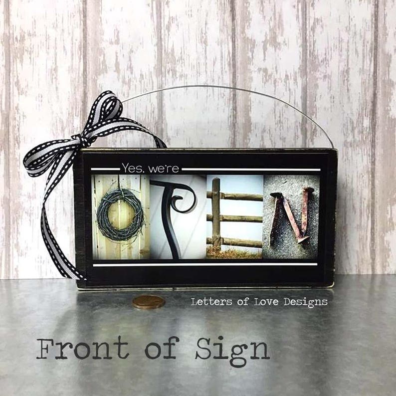 Open and Closed Sign for Door Open Sign Open Closed Flip - Etsy
