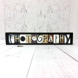 Photographer Gift for Women, Man, For Men, Photography Gift, Photographer Sign, Photography Sign, Photo Gifts, Photo Collage, Picture Letter image 2