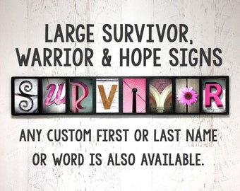 Breast Cancer Survivor Gift, Survivor Sign, Cancer Gift,Cancer Ribbon, Pink Ribbon, Warrior Sign, Hope Sign Cancer Awareness, Pink Sign