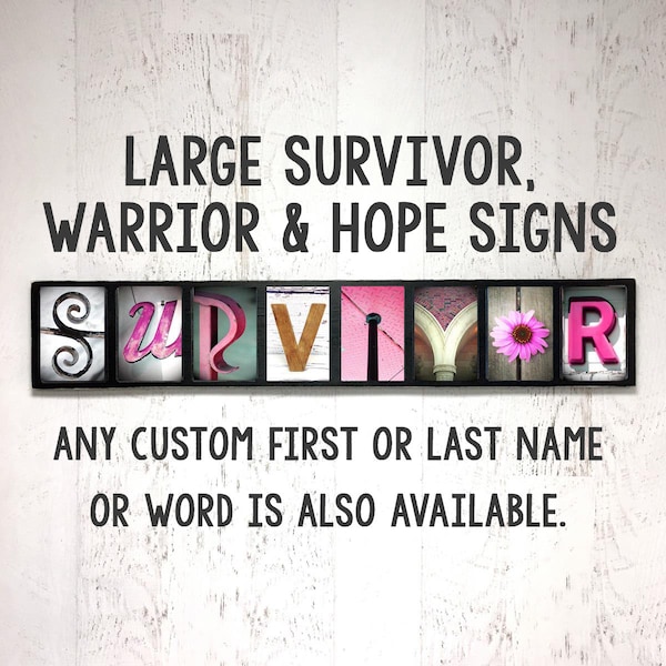 Breast Cancer Survivor Gift, Survivor Sign, Cancer Gift,Cancer Ribbon, Pink Ribbon, Warrior Sign, Hope Sign Cancer Awareness, Pink Sign