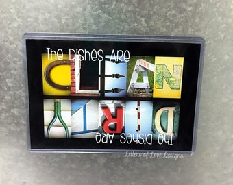 Clean Dirty Dishwasher Magnet, Clean Dirty Dishwasher Sign, Dishwasher Clean Dirty Signs, Clean Dishes, Dirty Dishes Magnet Sign, Mom Gift