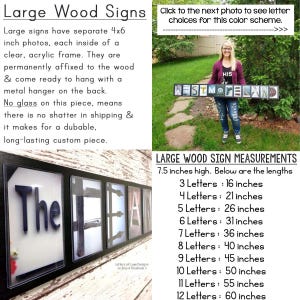 May include: Large wooden sign with black letters spelling "The Farm" with a white background. The sign is 7.5 inches high and the length varies depending on the number of letters.  The sign is made of wood and has a metal hanger on the back.