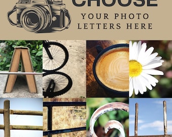 Foto Alphabet Buchstaben | Benutzerdefinierte Buchstabenoptionen für Namensschilder | Wählen Sie Ihre Buchstaben, personalisierte Alphabet-Fotografie, Auswahl an Fotobuchstaben