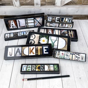Custom Last Name Sign, Photo Letters Art, Personalized Home Decor, Last Name Wall Art, Last Name Wood Sign, Wedding Signs, ABC Wall Art Sign