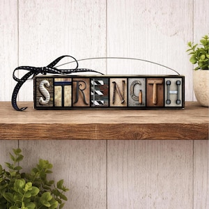 Strength Ornament, Inspirational Ornament, Encouragement Gift, Photo Letter Ornament, Alphabet Photography Ornament, Letter Art Ornament