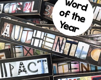 2026 Word of The Year, Word Art, Word Sign, Happy New Year 2026, Wall Art, One Word 2026, Tiny Art, Alphabet Photography, Photo Letter Art