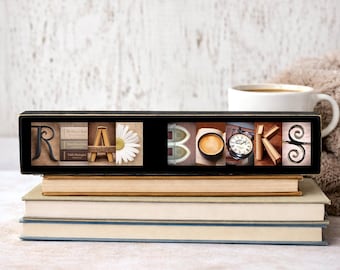 Book Lover Gift for Women – READ BOOKS Wall Sign – Reading Nook Decor – Home Library Wall Art – Book Club Gift