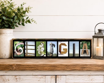 Georgia Sign, Georgia Gifts, Georgia Decor, Georgia Wall Art, Georgia Travel Gift, Georgia Photography Letter Art, Georgia Peach Decor