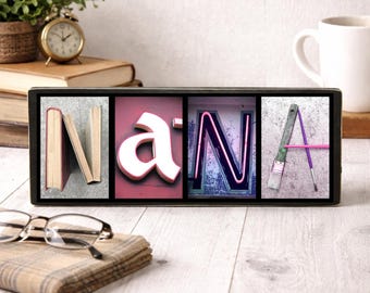 Regalo de Nana para Nana, regalo de Navidad para la abuela de los nietos, ideas de regalos de la gran abuela, regalos de Mimi, regalos de niñera, signo de Nana, arte de Nana, mamá