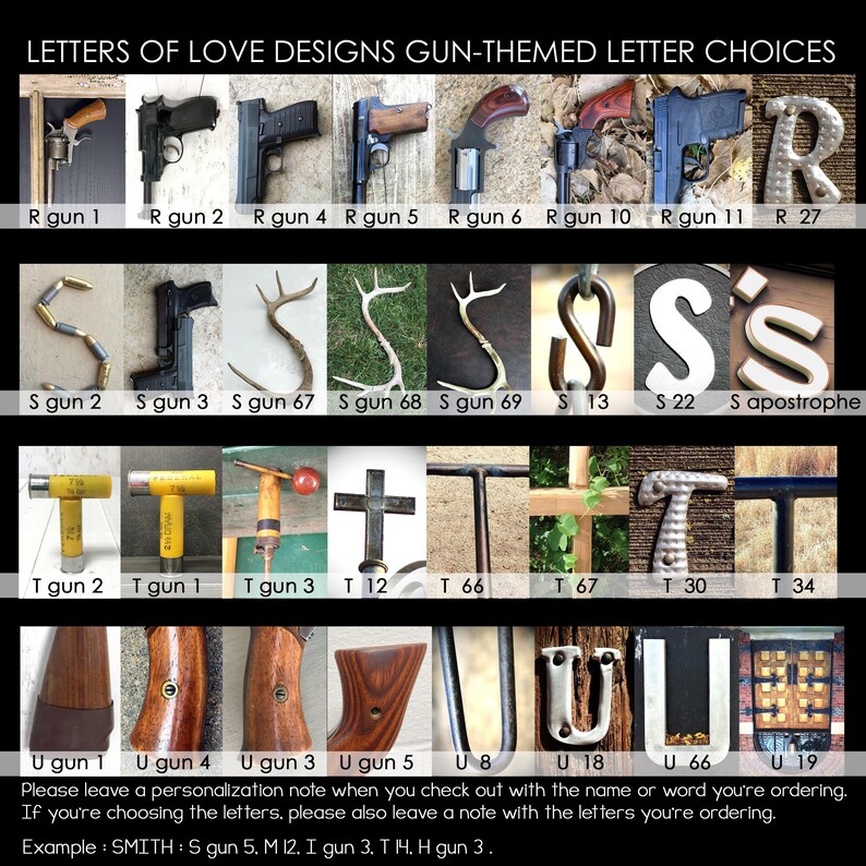 Gun Gift, Gun Letter Art, Gun Art, Personalized Name Sign, Bullet Art, Gun Name, Gifts for Hunters, Hunting Gift Hunting Season Gift for him image 9