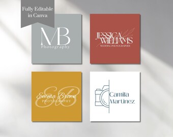 Editable Photography Logo Template: DIY Business Branding (Canva)