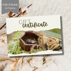 Photography Gift Certificate Template Photographer Gift Card Canva Template Photography Gift Voucher Photography Gift Card