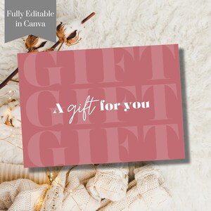 Minimalistic Small Business Gift Certificate Template Printable Small Business Gift Card Canva Template Small Business Gift Voucher Card