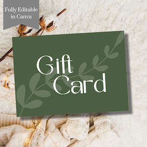 Modèle de chèque-cadeau minimaliste pour petite entreprise Carte-cadeau imprimable pour petite entreprise Modèle Canva Carte-cadeau pour petite entreprise