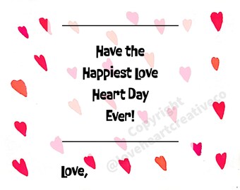 Love Heart Creative Co printable pdf Valentines Day cards