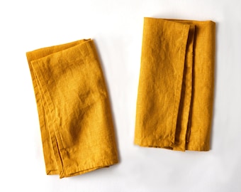 Mustard Linen Napkin - Set of 2
