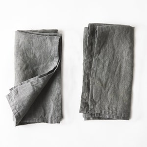 Steel Linen Napkins Set of 2 image 1