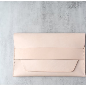 Leather Clutch Tan image 8