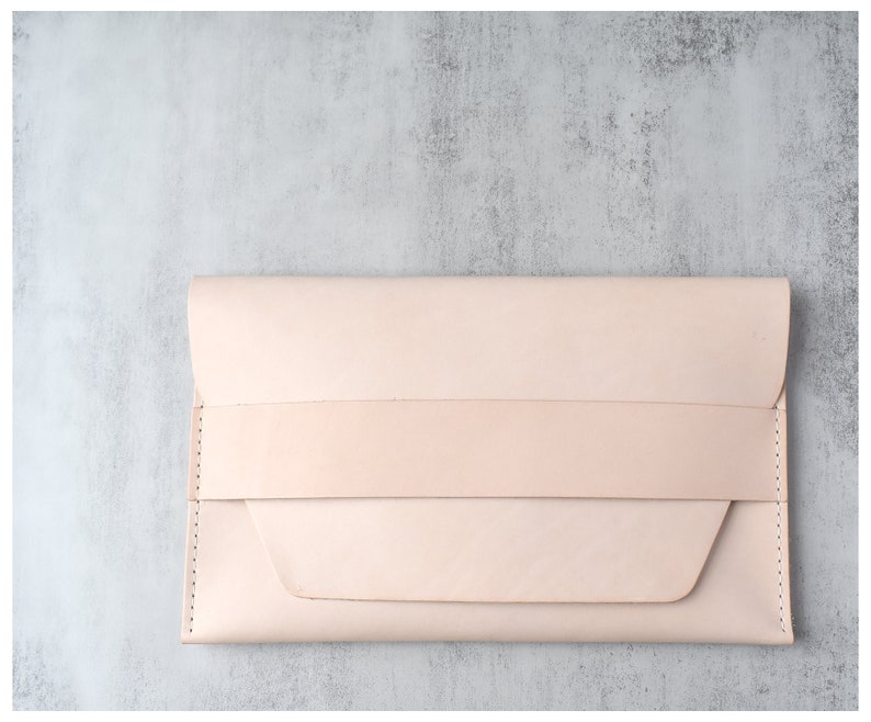 Leather Clutch Tan image 8