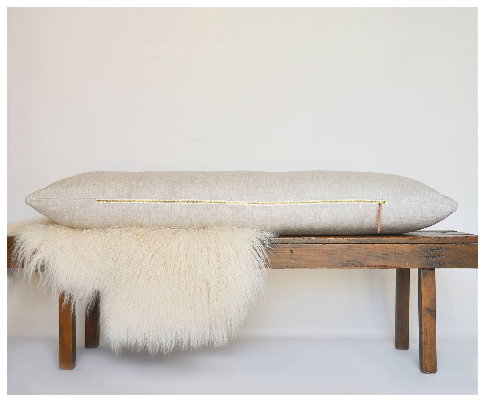 Linen Body Pillow Long Linen Pillow Finished With an Exposed Etsy