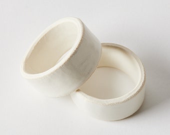 Porcelain Napkin Rings- Set of 2