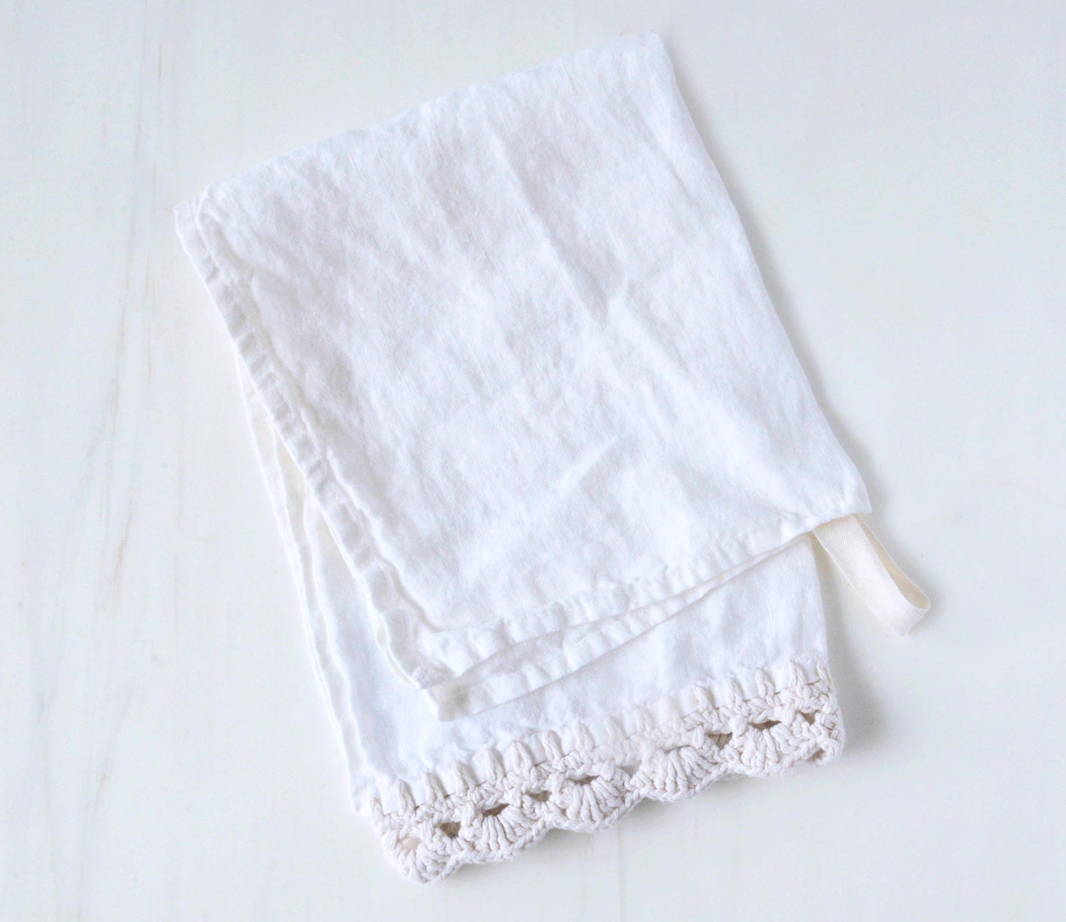 Linen Tea Towel, Handmade, Fringe, Raw Edge, small shop, — Made on 23rd