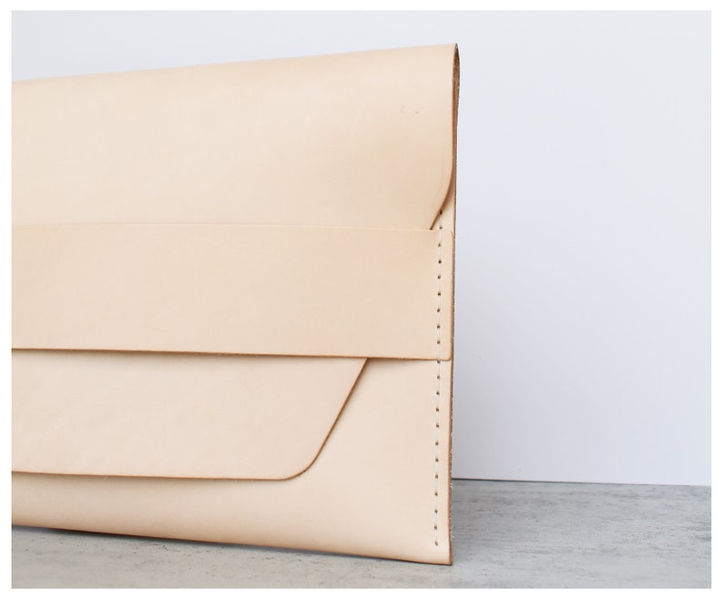 Leather Clutch Tan image 5