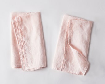 Soft Pink Linen Napkins - Set of 2