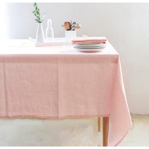 Bohemian Tablecloth - Light Pink Linen