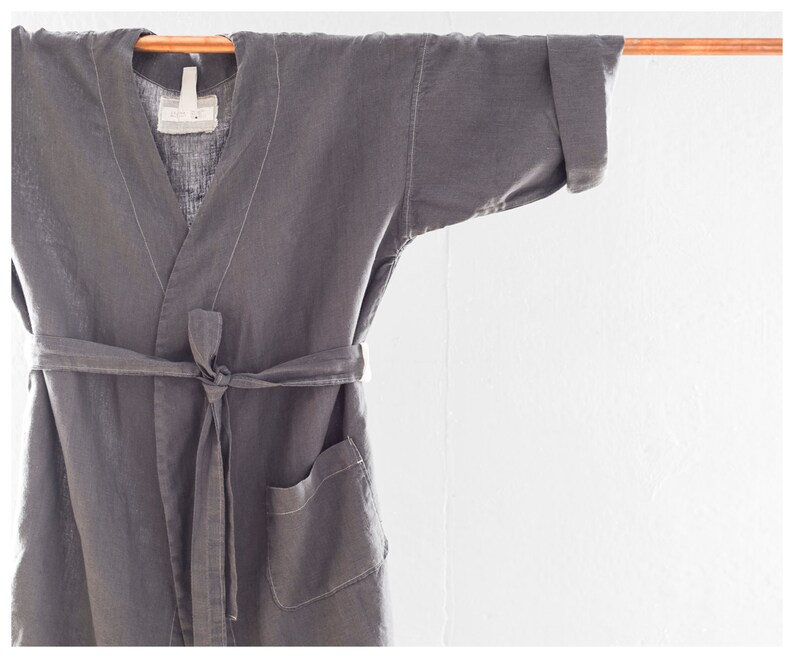 Linen BathRobe One Size Fits All Linen Robe Spa linen Etsy