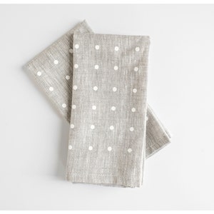 White Dots Linen Napkin immagine 1