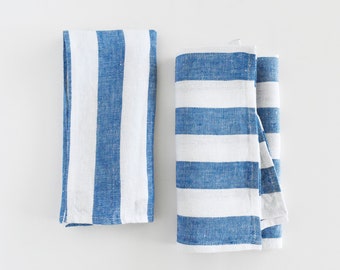 Striped Linen Napkins - Set of 2