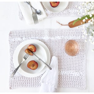 Knitted Placemats Set of 2 Bild 1