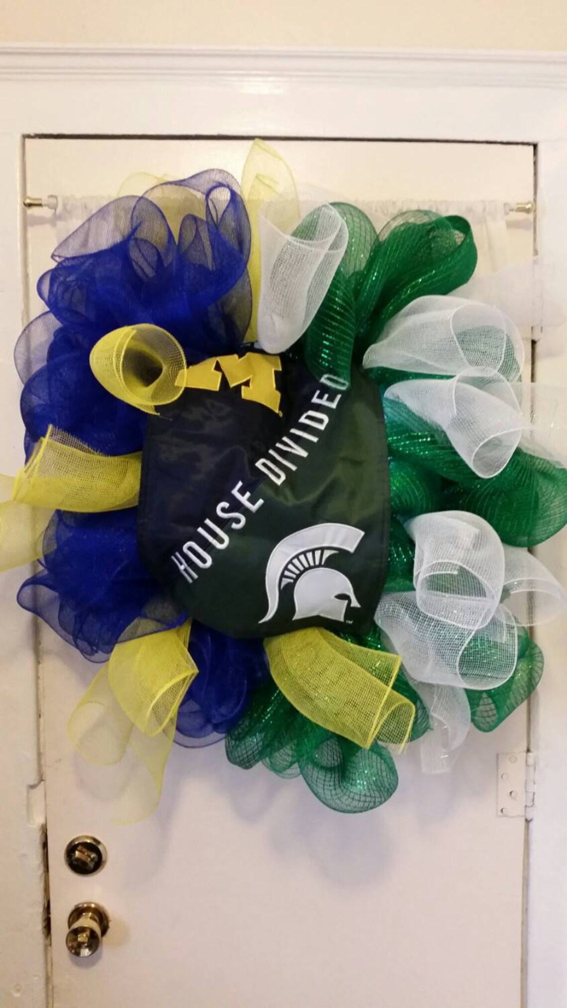 House Divided Michigan/Michigan State Wreath MSU Wreath U of Etsy