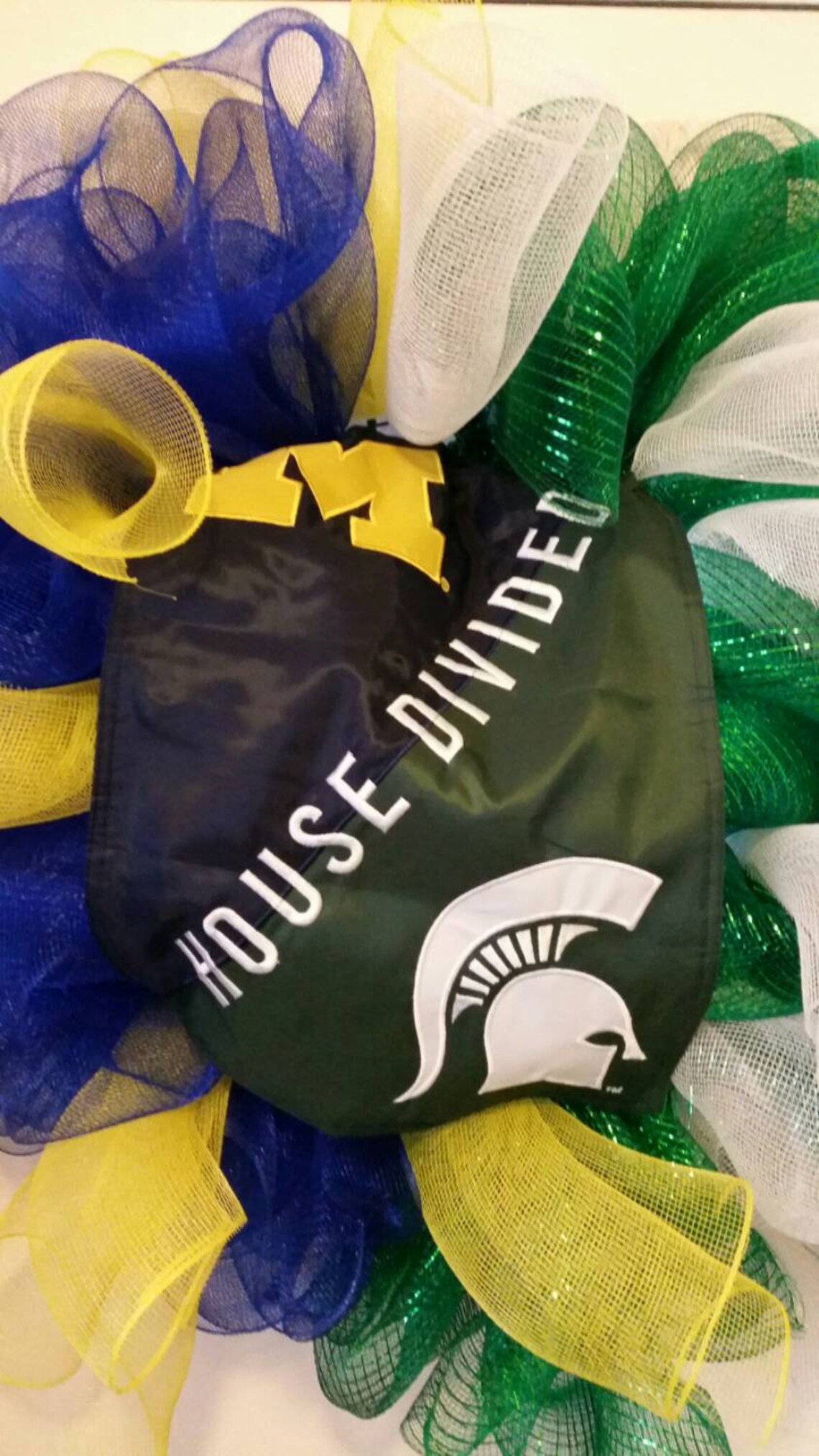 House Divided Michigan/Michigan State Wreath MSU Wreath U of Etsy