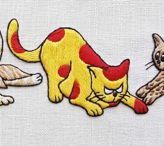 The Cat Squad- Embroidery Pattern | Dual Guide: Traditional Embroidery & Punch Needle | Instant Download PDF