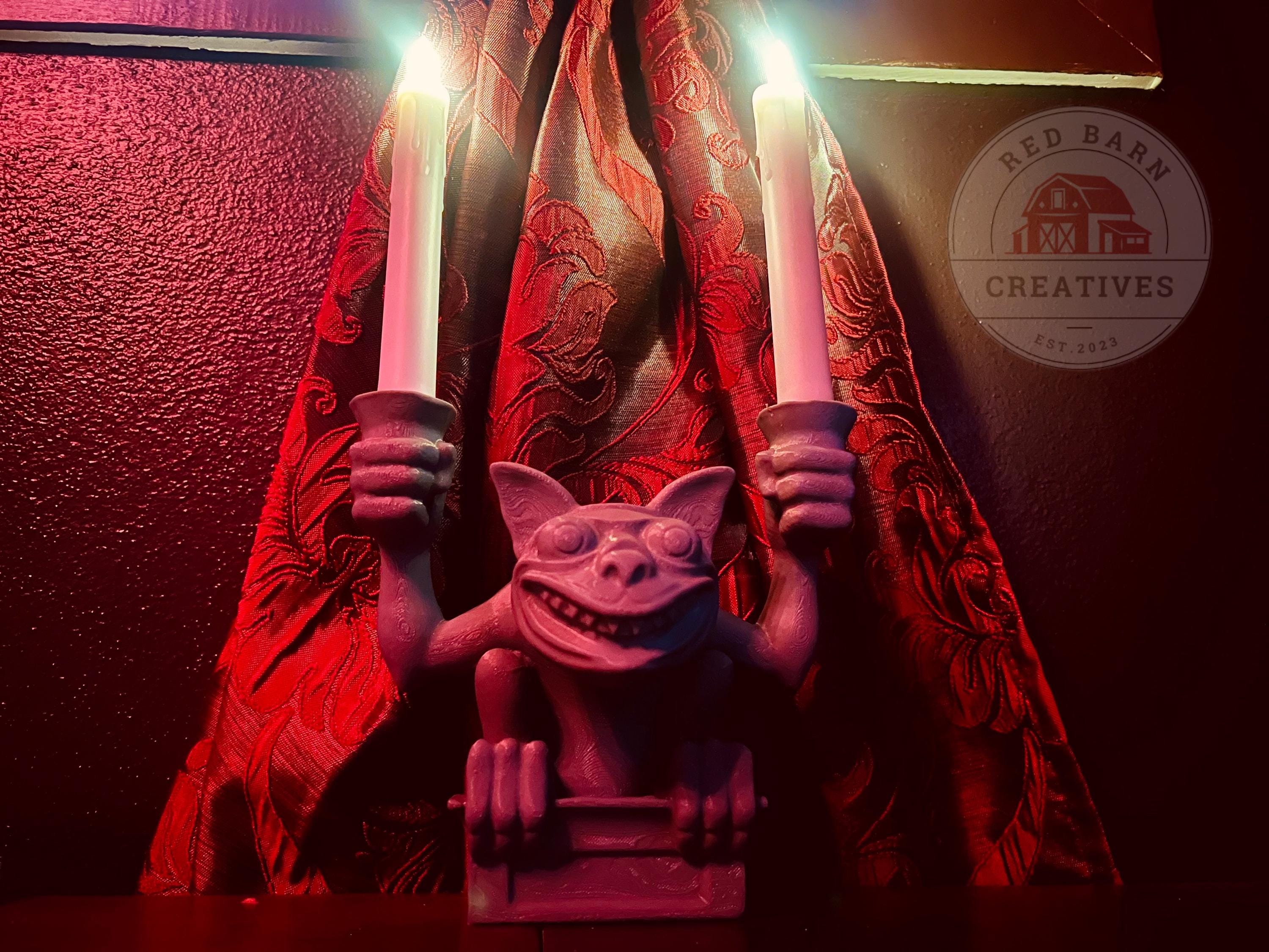 【最後の1点】ホーンテッド　ガーゴイル　伸びる部屋 Haunted Mansion Stretching Room Gargoyle Candle Holder | Gothic