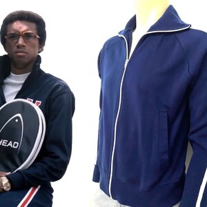 Blue athletic jacket discount