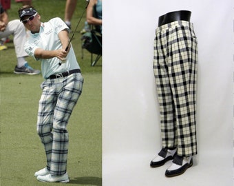 checked golf pants
