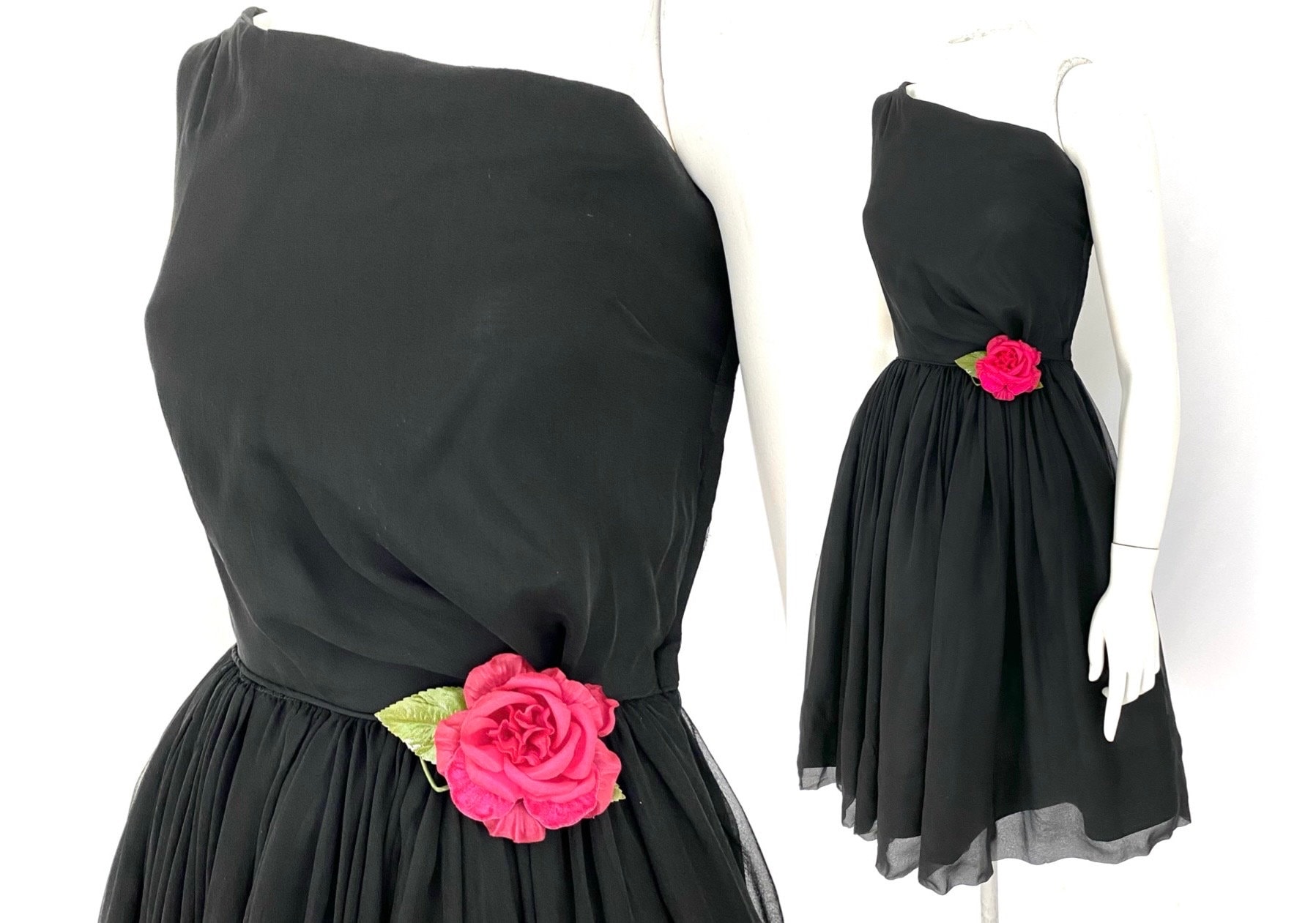 Black and Pink Cocktail Dress - Etsy