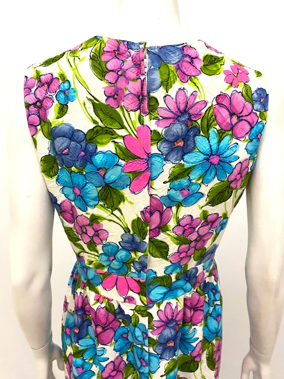 Vintage 60s M/L maxi dress Parkshire bright flora… - image 8