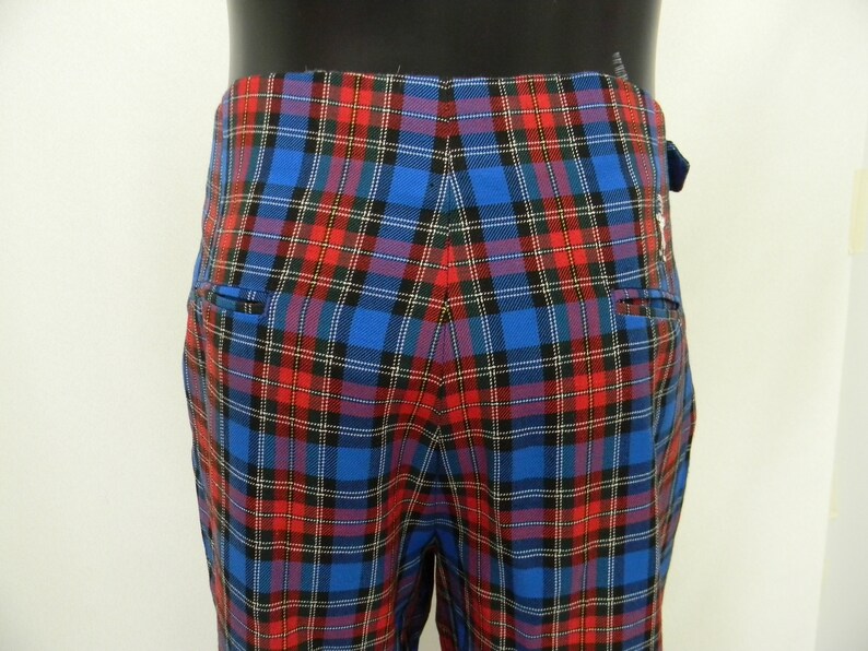 Vintage T Barry plaid golf pants 38x 29 royal red white tartan | Etsy