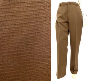 Vintage 70s 42 x 32 mens pants Farah brown trousers slacks polyester old man grandpa geek nerd costume