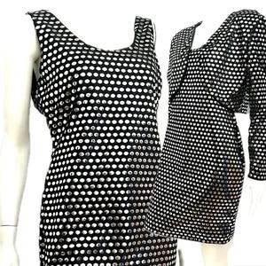 Vintage 80s S/M cocktail dress jacket set suit Mona Mel silver fused sequin Black velvet special occasion shoulder pads Bust 36"/W 30"/H 40" Vintage 80s S/M cocktail dress jacket set suit Mona Mel silver fused sequin Black velvet special occasion shoulder pads Bust 36"/W 30"/H 40"