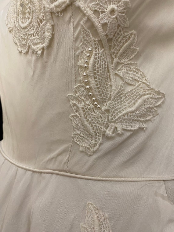 Vintage 60s S/M wedding dress gown cream mod mode… - image 6