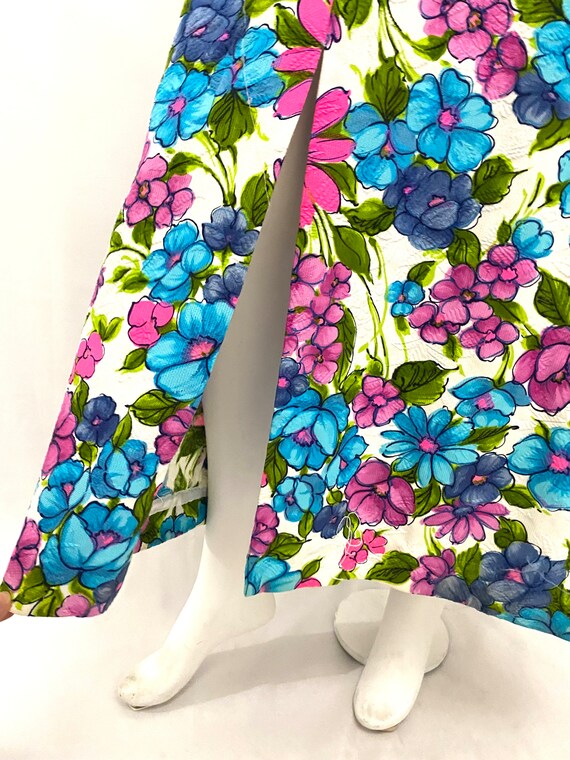 Vintage 60s M/L maxi dress Parkshire bright flora… - image 6