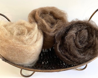Shetland Wool - 3 Natural Shades - 1.5 oz.